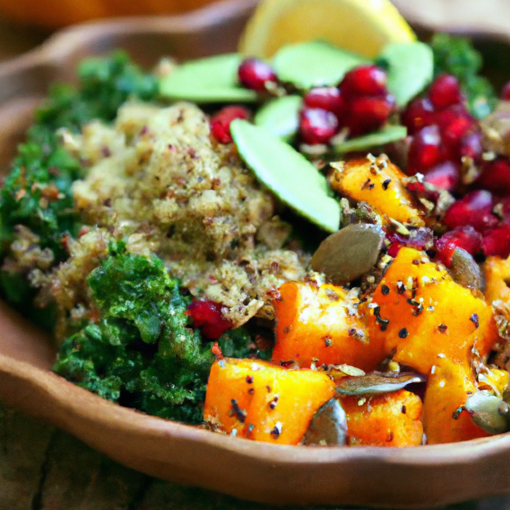Autumn Harvest Buddha Bowl with Maple Tahini Dressing