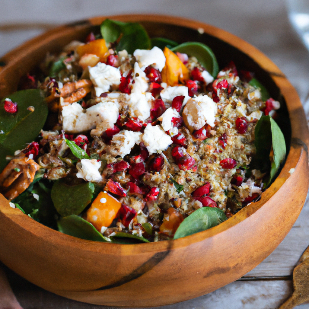 Autumn Harvest Quinoa Salad with Roasted Butternut Squash and Pomegranate