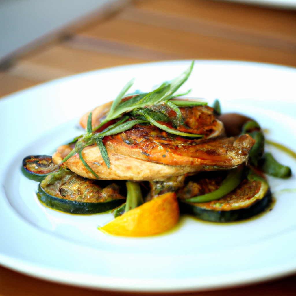 Greek Lemon Herb Roasted Chicken with Zucchini