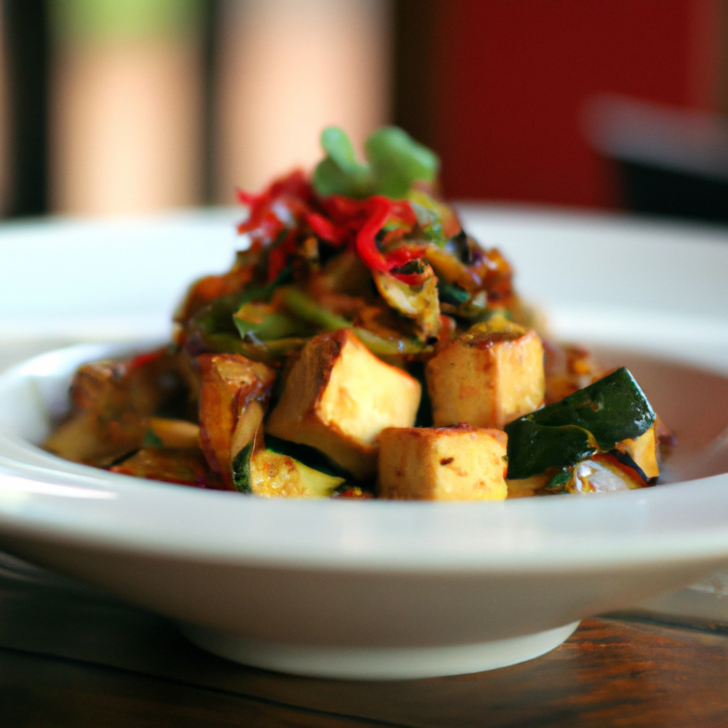 Spicy Chili Stir-Fried Tofu with Zucchini