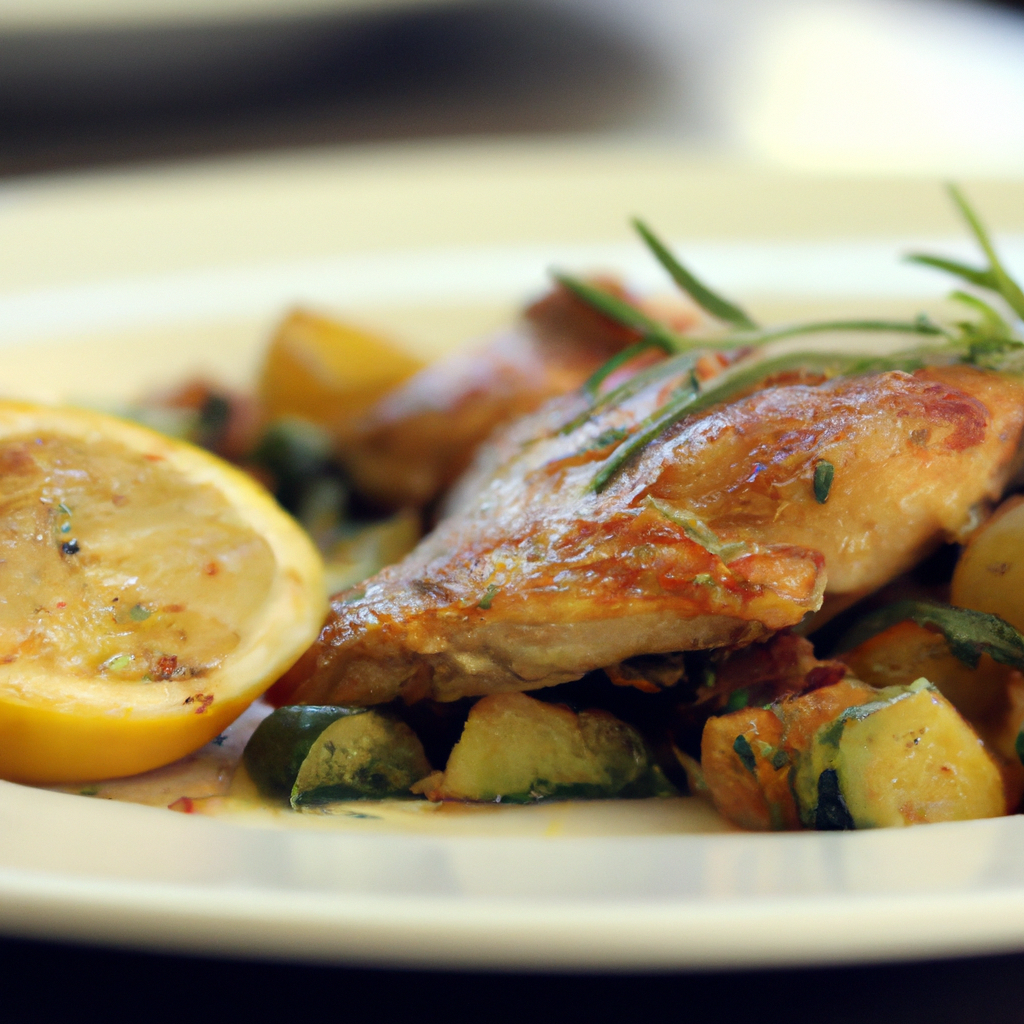 Grilled Lemon Herb Chicken with Zucchini and Potatoes
