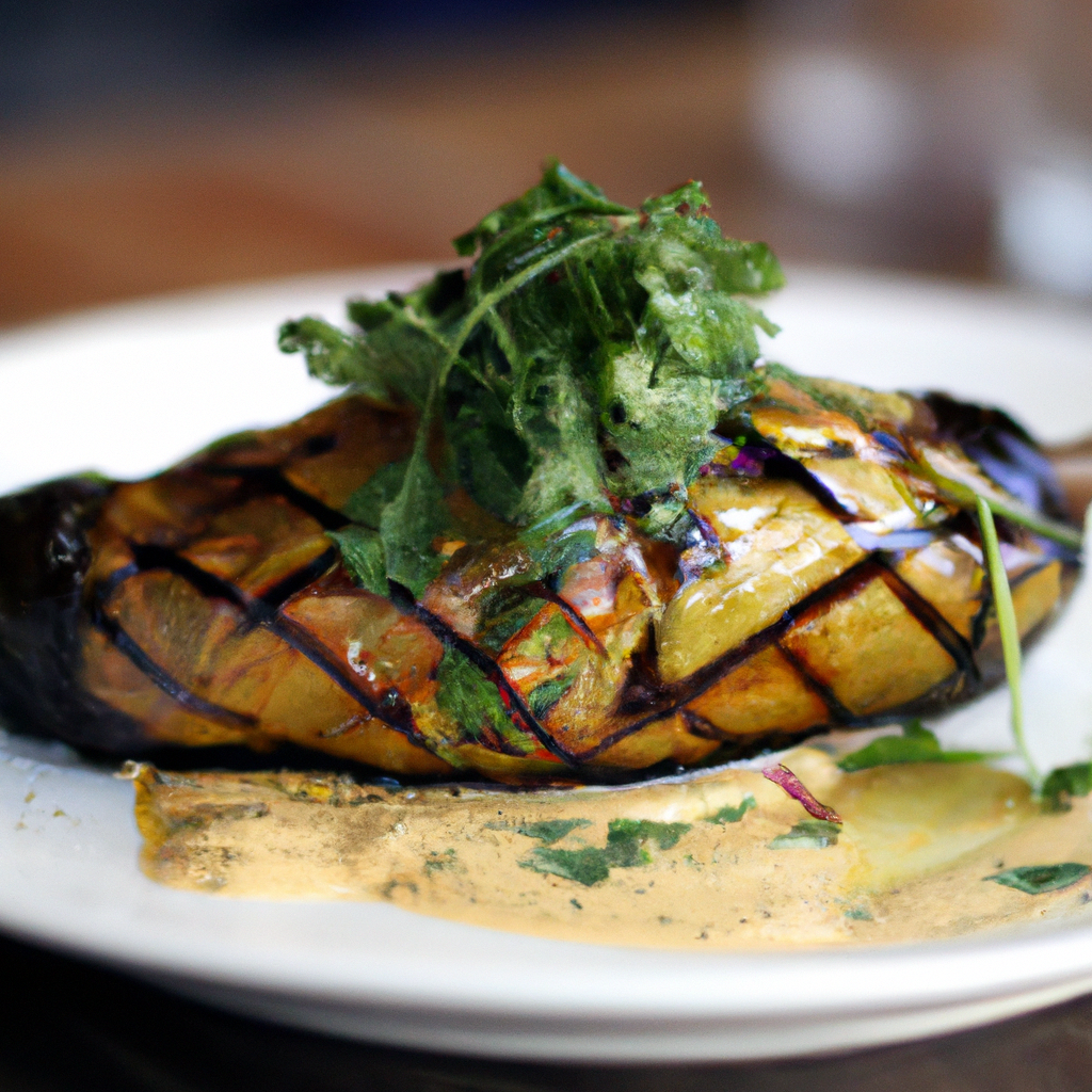 Moroccan Spiced Grilled Eggplant with Tahini Lemon Drizzle