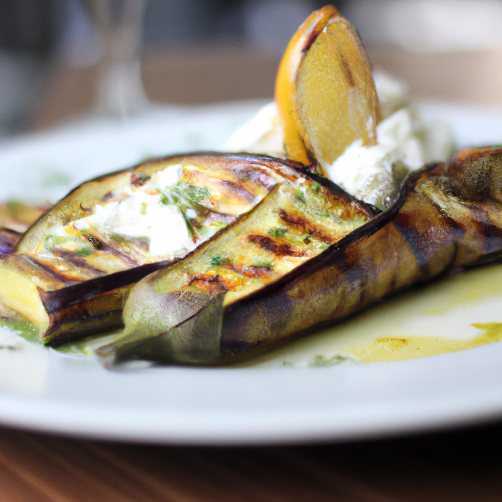 Mediterranean Grilled Eggplant with Lemon Herb Sauce