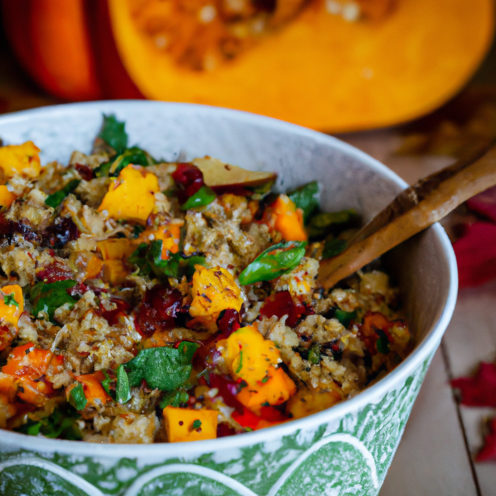 Roasted Butternut Squash and Quinoa Salad with Maple Tahini Dressing
