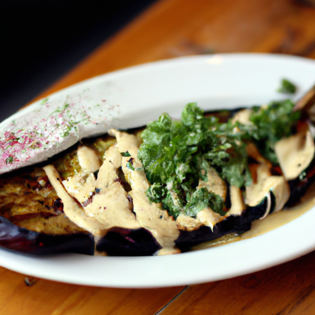 Moroccan Spiced Grilled Eggplant with Tahini Lemon Sauce