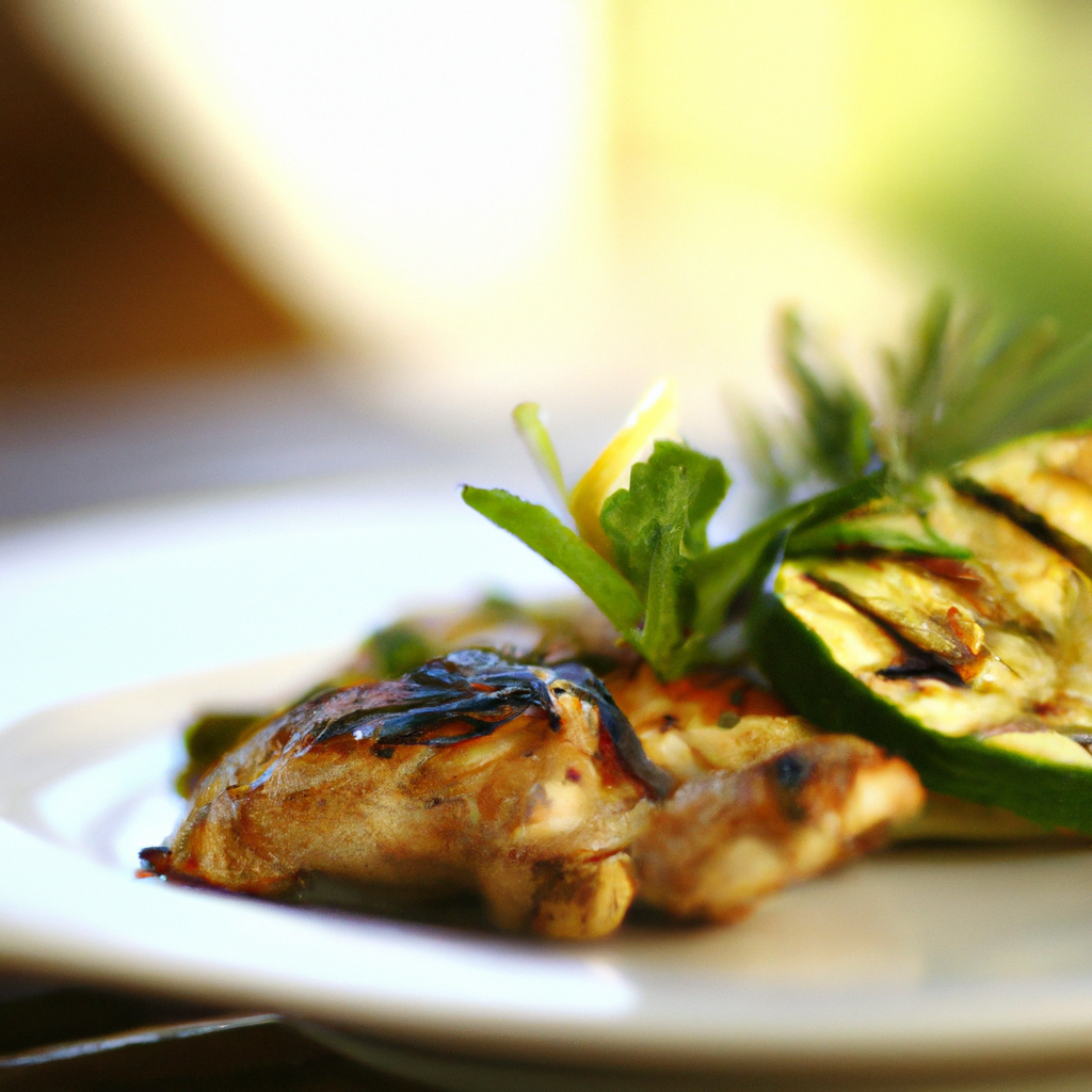 Moroccan Grilled Lemon Herb Chicken with Zucchini