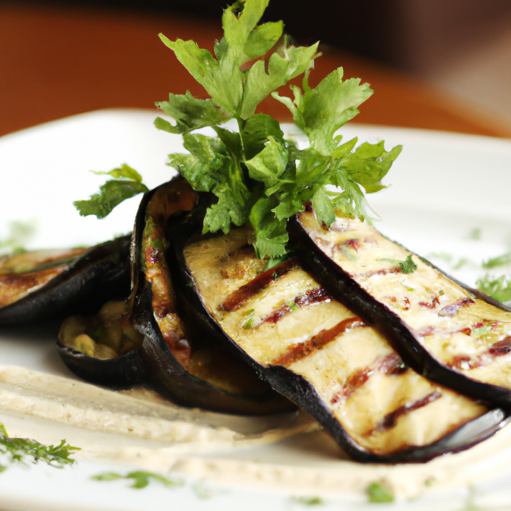 Moroccan Spiced Grilled Eggplant with Tahini Lemon Sauce