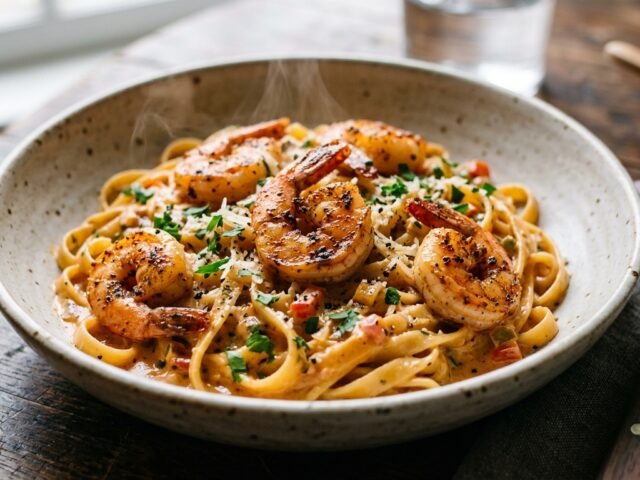 Creamy Cajun Shrimp Pasta