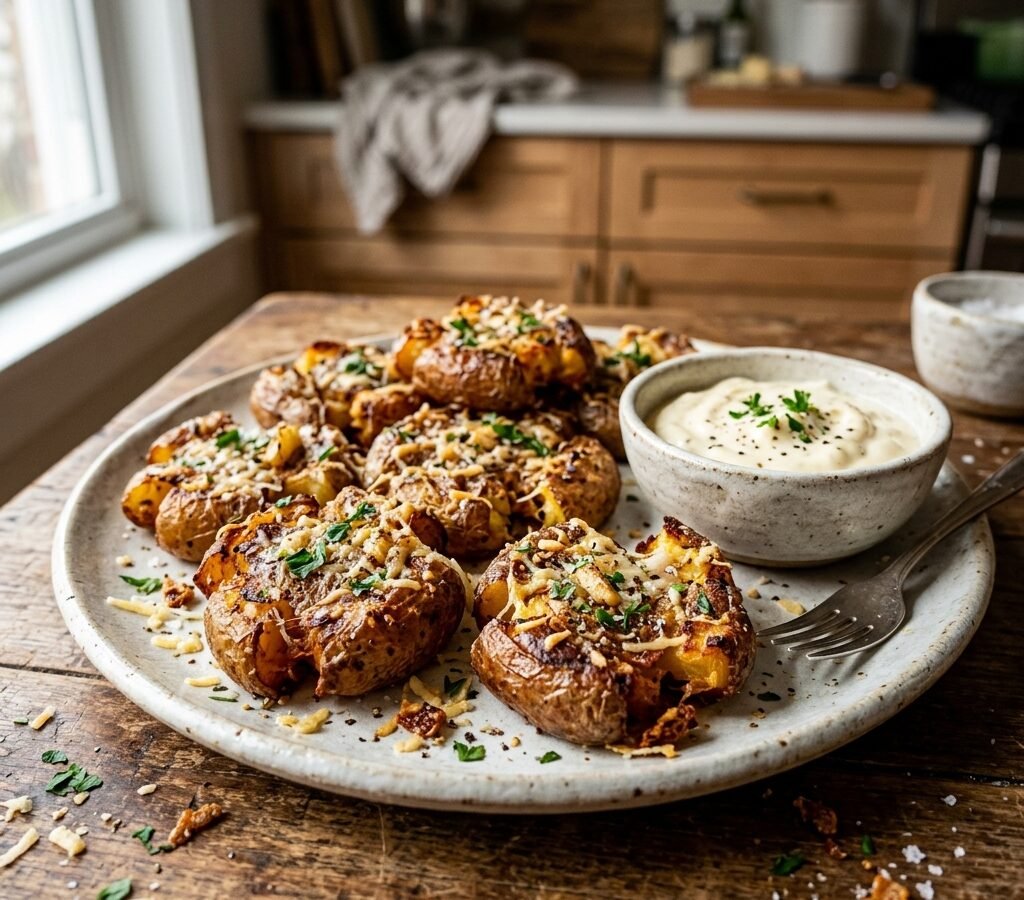 Crispy Garlic Parmesan Potato Bites